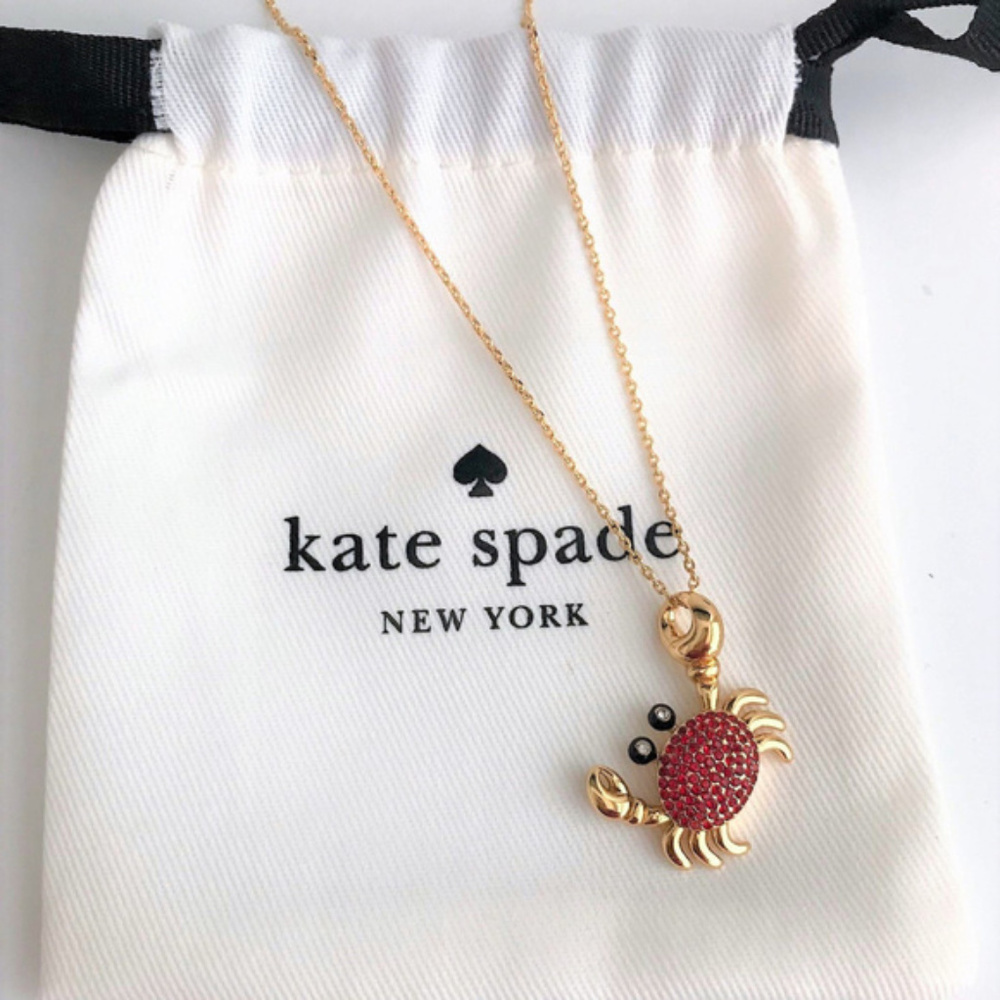 KATE SPADE Shore Thing Pave Crab Pendant Necklace